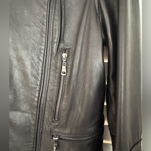 Overland Vintage Black Leather Moto Jacket Size M - Picture 7 of 11